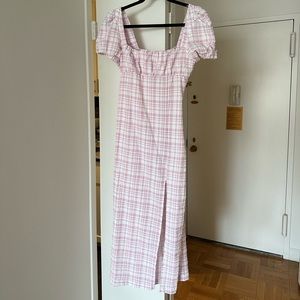 Zara Plaid Midi Dress